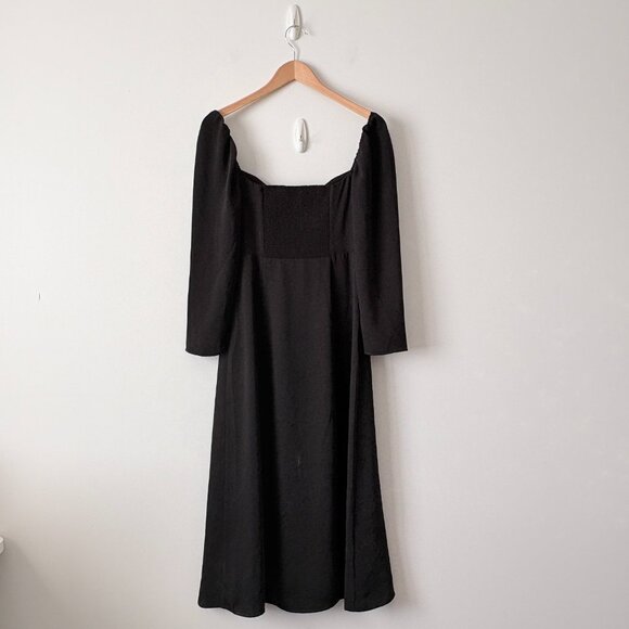Aritzia Wilfred Tulum Midi Dress Sweetheart Neck Black Size 6 - Picture 5 of 7